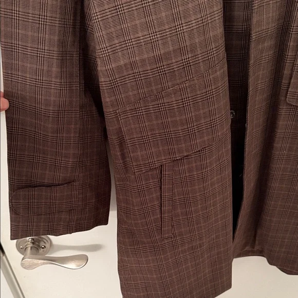 NWT Barbour Checkered Brown Raincoat for Men - Picture 3 of 9